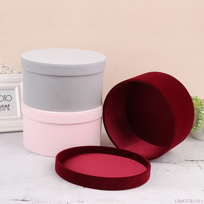 The Florist Supply - กํามะหยี่รอบดอกไม้กล่องของขวัญกล่องสดดอกไม้จริงจัด Elegant กล่องสําหรับดอกกุหลาบที่เก็บรักษาไว้งานแต่งงาน Decor Florist Supplies