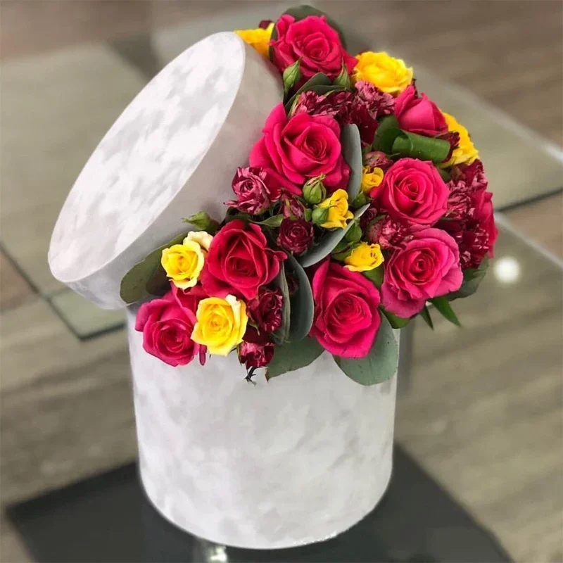 Florist Supply Buckets - 3 ชิ้น/เซ็ตรูปทรงกลมกล่องของขวัญกำมะหยี่ร้านขายดอกไม้ที่ใส่ดอกไม้ถังกล่องบรรจุภัณฑ์ของขวัญกล่องบรรจุภัณฑ์ช่อดอกไม้กล่องบรรจุภัณฑ์งานแต่งงานอุปกรณ์จัดงานปาร์ตี้