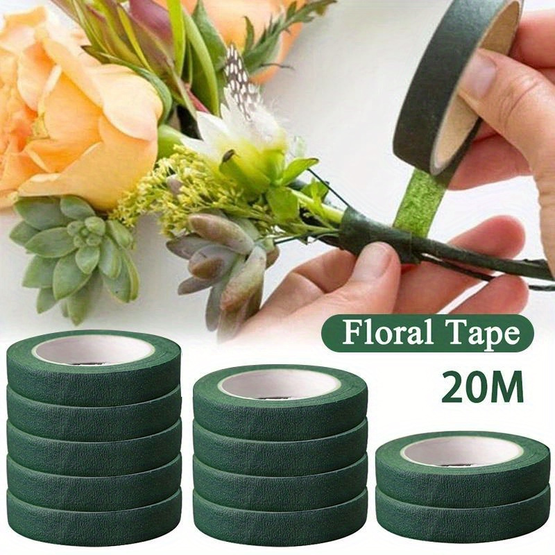 The Florist Supply - เทปพันก้านดอกไม้แบบมีกาวในตัว สำหรับห่อช่อดอกไม้ ตกแต่งดอกไม้ DIY อุปกรณ์จัดดอกไม้งานแต่งงาน