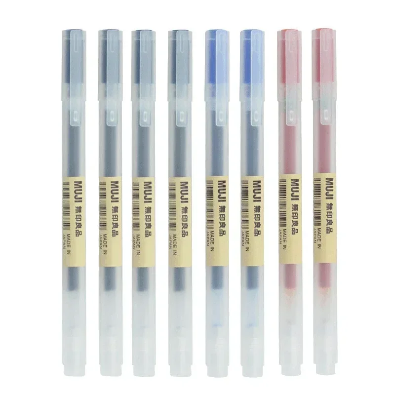Muji Stationery Gel Pen - ปากกาเจล MUJI 6/8 ชิ้น/ชุด สีดำ/แดง/น้ำเงิน ขนาดหัวปากกา