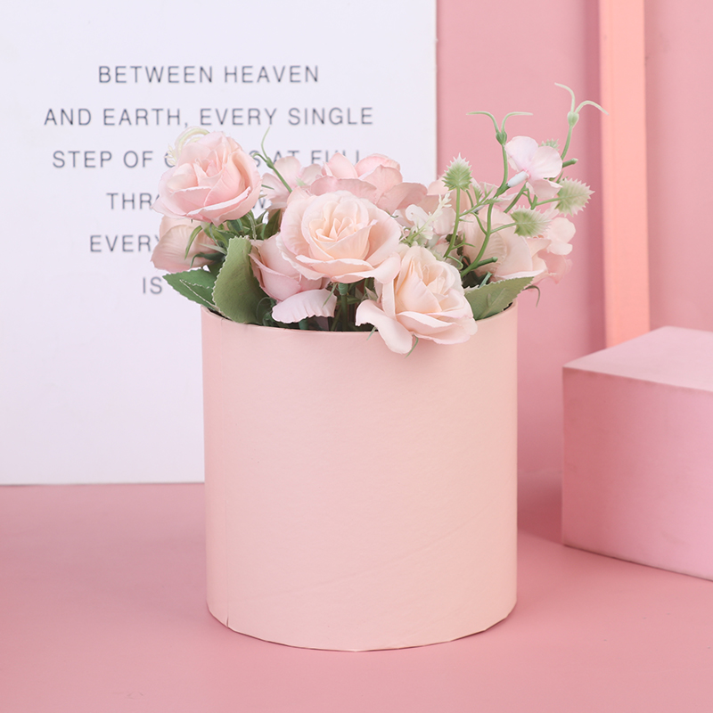 Florist Supply Buckets - กล่องของขวัญกระดาษทรงกลม 1 ชิ้น พร้อมฝาปิด สำหรับจัดดอกไม้ บรรจุภัณฑ์ช่อดอกไม้