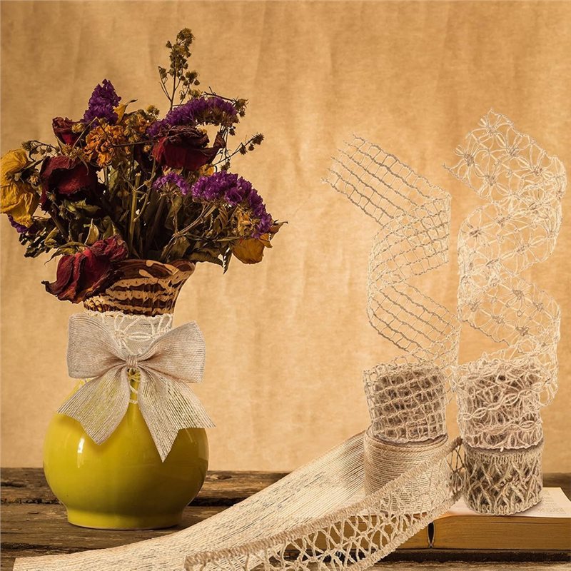 WORTHOWN-ริบบิ้นผ้ากระสอบแบบมี - Twine Jute Natural บทวิจารณ์และราคา