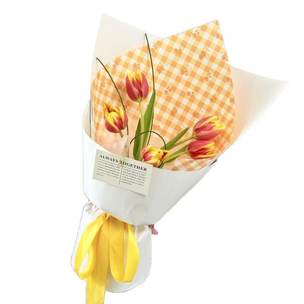 กระดาษห่อดอกไม้ลายตารางกุหลาบส - Flower Wrap Kraft บทวิจารณ์และราคา