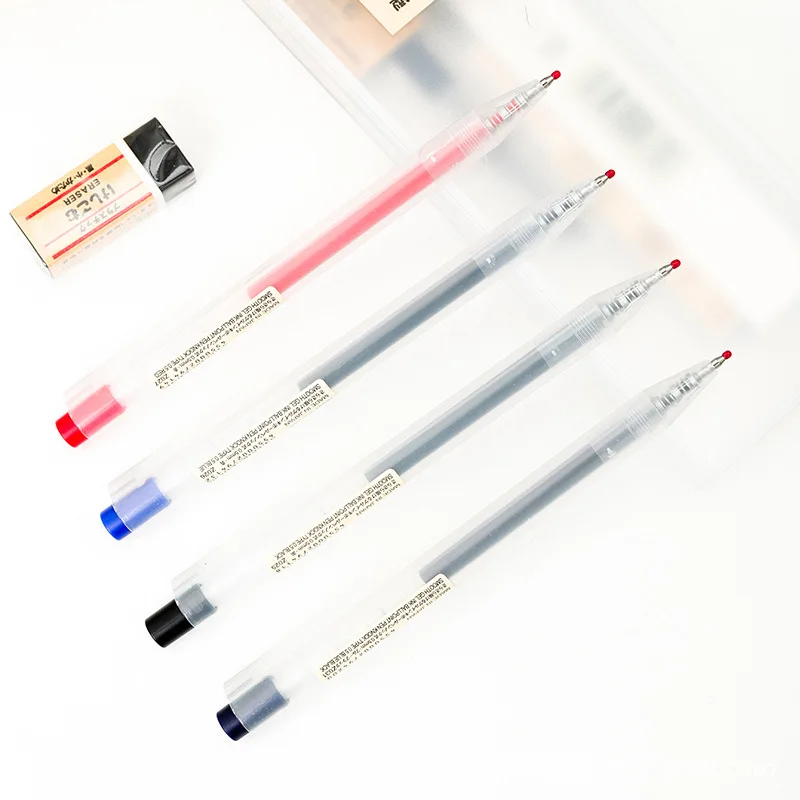 0.5 มม.กดปากกาเจลสีฟ้า/สีดํา/ส - Muji Stationery Gel Pen บทวิจารณ์และราคา