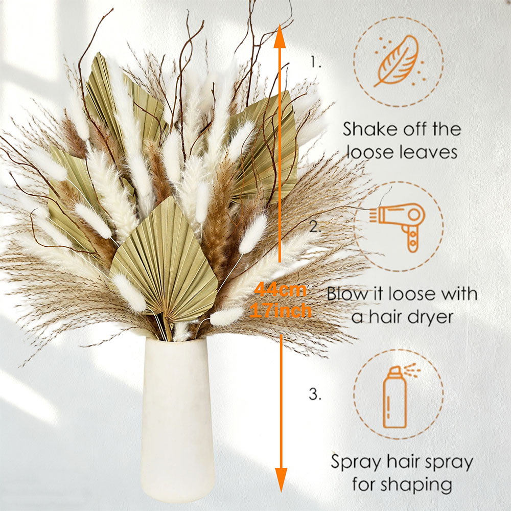ช่อดอกไม้ใบปาล์มแห้งธรรมชาติผส - Palm Leaf Dried บทวิจารณ์และราคา